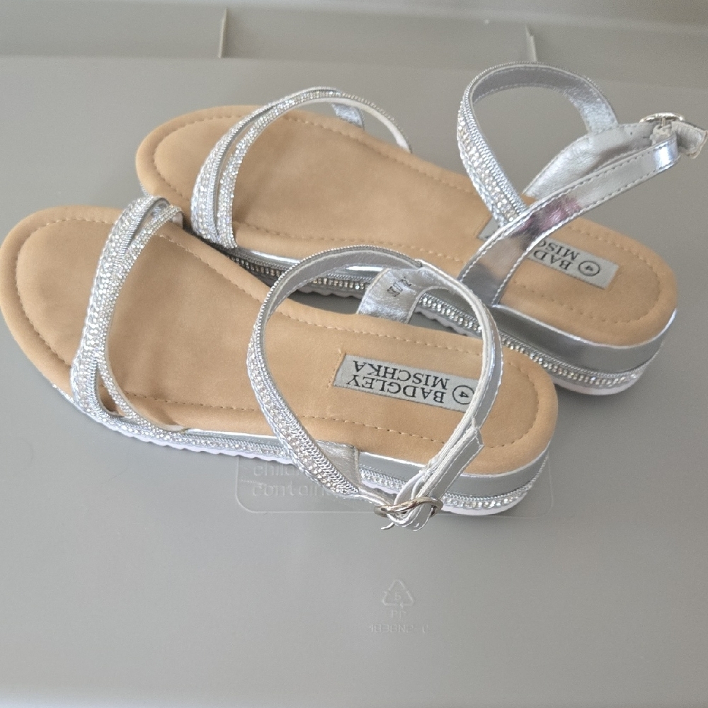 Badgley Mischka Glittering Silver Sandals